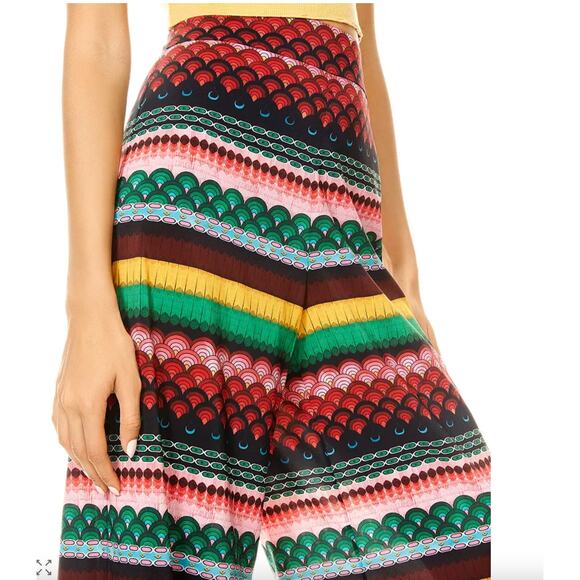 Alice + Olivia Athena Multi-Stripe Geo Wide-Leg Pants Size 10 - Picture 4 of 16